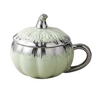 Taza de café con Lid And Spoon genérica Pumpkin-Themed | Festive Ceramic Action Cup For Otomn | Decorative Candy Bowl For Home, Studio, And Parties | Great For Seasonal Celebrations
