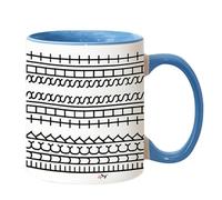 Taza de café con patrón geométrico y negro, tazas de té de cerámica, tazas de café, tazas de cerámica, vasos para bebidas, como decoración de escritorio