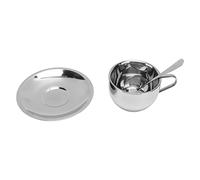 Taza De Café Con Platillos Y Cuchara, Juego De Tazas De Café Con Aislamiento De 180 Ml/6.08 Oz Taza De Café De Acero Inoxidable Taza De Café Taza De Café Expreso De Doble Pared Taza De Capuchino