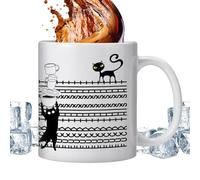 Taza de café con tapa oculta - Taza de café - Black Cat Ceramic | 350 ml Sarcastic Secret Message Cup For Tea & Coffee | Novelty Gift For Coworkers, Friends & Pranksters