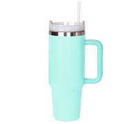 Taza de Café con Tapa para Coche, 1200mL Taza de Acero Inoxidable Aislada al Vacío con As, Taza de Viaje de 40 Onzas, Taza Térmica con Pajita, Botella de Agua Deportiva Aislada (Blue)