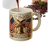 Taza de café con temática patriótica genérica, copa patriótica 250 aniversario, 1776-2026 taza de cerámica con bandera americana, para entusiastas de la historia, hombres, mujeres, papá, abuelos