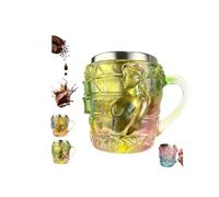 Taza de café con texto en 3D, taza de café pintada a mano, taza de café de 11 oz, taza de café de cristal pintada a mano, regalo novedoso para lectores, amantes de la biblioteca y la literatura