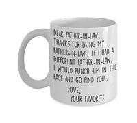 Taza de café con texto en inglés"Dear Father-In-Law"