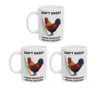 Taza de café con texto en inglés "Don't Shoot, I Need Apricots For My Chicken", divertida para los jugadores, taza para los fanáticos de los juegos (3)