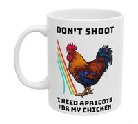 Taza de café con texto en inglés "Don't Shoot, I Need Apricots For My Chicken", divertida para los jugadores, taza para fanáticos de los juegos (1)