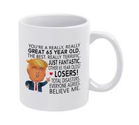 Taza de café con texto en inglés "Funny You are A Great 65 Year Old Birthday", regalo para hombres, mujeres nacidas 1954-1955, taza de té de Navidad