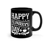 Taza de café con texto en inglés "Happy St Patricks Day" de 325 ml, divertida taza de café de cerámica, B18