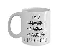 Taza de café con texto en inglés "I'm A Major I Lead People", regalo de promoción principal, taza de té para compañeros de trabajo