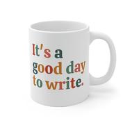 Taza de café con texto en inglés "It's A Good Day To Write Author", taza de café divertida de 325 ml, taza de cerámica I14