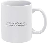 Taza de café con texto en inglés "People Who Loves Eat" (Las personas que aman comer son las mejores personas), taza de café novedosa, taza de té de cerámica con impresión de doble cara para mamá, pap