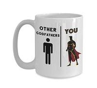 Taza de café con texto en inglés "Will you be my godfather proposal" de ahijado y ahijada, The best brothers get promoted to godfather tío superhéroe tazas