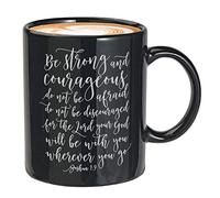 Taza de café con versículo de la Biblia - Be Strong And Courageous Do Not Be - versículos de la Biblia, arte con cita cristiana, arte para guardería