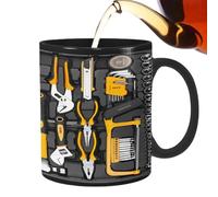Taza de café - Copa de cerámica negra para la mecánica | Grandes tazas de té | Tazas negras para whisky, vino, cerveza, sopa