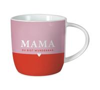 Taza de café de 300 ml, porcelana, diseño con texto en alemán "Mama du bist wunder"
