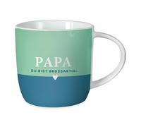Taza de café de 300 ml, porcelana, diseño con texto "Papa du bist grossartig