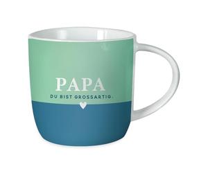 Taza de café de 300 ml, porcelana, diseño con texto "Papa du bist grossartig
