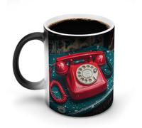 Taza de café de 325 ml con diseño retro de Londres que cambia de color, tazas de café que cambian de calor con asa, taza mágica sensible al calor para mujeres y hombres, divertida taza de cerámica