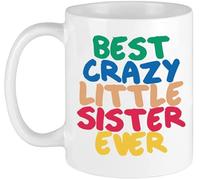 Taza de café de 325 ml con texto en inglés "The Best Crazy Little Sister Ever", ideas de regalo para mi hermana más grande del mundo para cumpleaños, Rakhi, tazas de Navidad, San Valentín, Día de la
