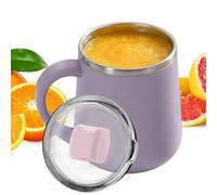 Taza de café de 450 ml - Taza de café reutilizable con aislamiento de doble pared con asa de tapa para bebidas calientes y frías | Vajilla para té, leche, hogar, oficina, escuela, apartamento