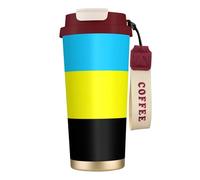 Taza de café de acero con estampado de bandera del Sultanato de Buronga, termo de café al aire libre, taza de camping con tapa a prueba de fugas, tazas portátiles para mantener el calor o el hielo