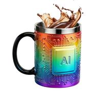 Taza de café de acero inoxidable con forma de chip con temática tecnológica, para picnic, al aire libre, agua, fogata, té, senderismo, juego, hogar, camping, fiesta, whisky, cerveza