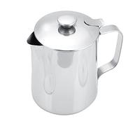 Taza de café de acero inoxidable, jarra de espuma de leche con tapa para café con leche, arte para oficina, cocina, con asa, 250 ml a 1500 ml (600 ml)