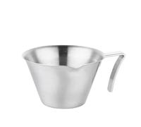 Taza de café de acero inoxidable, taza de extracción de Espresso con boquilla guía, práctica taza de onzas, accesorios de cocina y cafetería, 3 uds.(Silver-100ml)