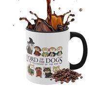 Taza de café de animales, taza de cerámica con patrón de gato, divertidas tazas de leche de agua, taza de beber con patrón de perro, taza de café de animales de 350 ml para amantes de los
