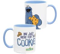 Taza de café de Barrio Sésamo, diseño de Monstruo de las Galletas, de cerámica, color blanco, 320 ml