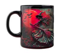 Taza de café de bruja | Taza de Halloween 32,5 cl | Taza de cerámica para desayuno para ceremonia de la mañana | Colección Personal Fiesta Cumpleaños Fin Relajación Momentos
