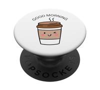 Taza de café de Buenos días guiñando un Lindo diseño de sueño para Hombres y Mujeres PopSockets PopGrip Adhesivo