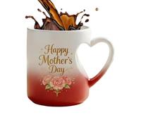 Taza de café de cerámica - 325 ml Cambiante de Color Sensible al Calor - Taza de cerámica con forma de corazón para café,Para hogar reuniones eventos hoteles apartamentos dormitorios chocolate y