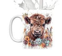 Taza de café de cerámica, 325 ml, taza 3D de montañosa con colorido diseño escocés, novedoso vaso para mujer, regalo para el hogar, oficina, escritorio, cocina, fruta