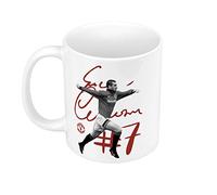 Taza de café de cerámica 325ml Eric Cantona Champion Manchester Retro Football Star Vintage Collage