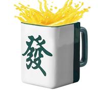 Taza de café de cerámica, 400 ml, taza de mahjong, auténtica taza de cerámica china, regalo divertido, sin plomo, seguro para beber | decoración de escritorio - hogar, oficina, viajes, vida cotidiana