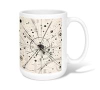 Taza de café de cerámica abstracta, líneas geométricas minimalistas modernas negras novedosas tazas de trabajo con asa, ideal para amigos, familiares, amantes, ancianos, compañeros de trabajo mayores