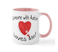 Taza De Café De Cerámica Alguien Con Autismo Me Ama Personalizada Taza Desayuno Minimalista Mug Coffee Para Recuerdos Té Espresso