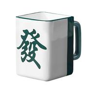 Taza de café de cerámica: añade un toque juguetón a tus vasos | Taza de agua de mahjong + 400 ml, novedoso diseño de cerámica | Para mujeres, hombres, familia, , hogar, cocina, viajes,