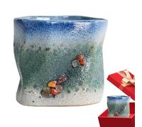 Taza de café de cerámica, cerámica,Taza de café horno cambiante taza de cerámica de té - taza de café y agua de gran capacidad de 300 ml para jugo de agua, cerveza, vino, whisky