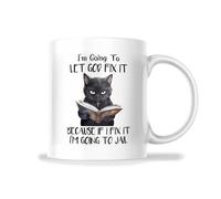 Taza De Café De Cerámica Chat, Laisse Dieu Le Réparer Con Asa Taza De Cerámica Minimalista Taza De Porcelana Para Decorar Recuerdos Leche