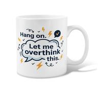 Taza de café de cerámica con burbujas de discurso, moderna y divertida marca de rayo, sin marca de rayo, taza de té con asa, ideal para amistad, familia, colegas, personal, novios, profesores, 325 ml