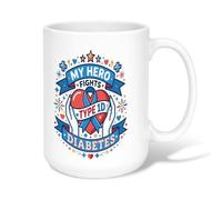 Taza de café de cerámica con cita de apoyo para la concienciación sobre la | Cinta de concienciación, taza de bebida, cita de apoyo, ilustración gráfica, vaso inspirador diario, diseño de corazón