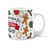 Taza de café de cerámica con cita navideña de galletas de jengibre, 325 ml | Patrón de hombre de jengibre, taza de té, detalles de bayas de acebo, cita festiva, acogedora decoración de cocina de