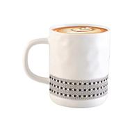 Taza de café de cerámica con diamantes de imitación, taza de leche de desayuno de 300 ml, recipiente de cerámica para jugo, cerveza, vino, taza de té y café multiusos