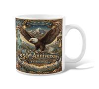 Taza de café de cerámica con diseño de águila, patriótica vintage, aniversario de montaña de libertad, taza de chocolate caliente con asa, ideal para amistad, familia, colegas, profesores, personal de