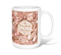 Taza de café de cerámica con diseño de ballet, elegante y romántica lazos, cisne ninguno, melocotón, taza de chocolate caliente con asa, ideal para amistad, familia, colegas, personal, novios