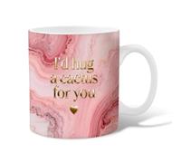 Taza de café de cerámica con diseño de cactus, moderna y elegante con forma de corazón de mármol, sin melocotón, con asa, regalo para amistad, familia, colegas, profesores, personal de novia, 15 onzas