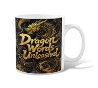 Taza de café de cerámica con diseño de dragón, palabras elegantes asiáticas, doradas, ninguna negra, taza de té con asa, ideal para amistad, familia, colegas, profesores, personal de novia, 325 ml