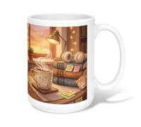 Taza de café de cerámica con diseño de flores, acogedora taza de té de vapor de otoño amarillo cálido con asa, ideal para amigos, familiares, compañeros de trabajo, amantes de la tercera edad, 15